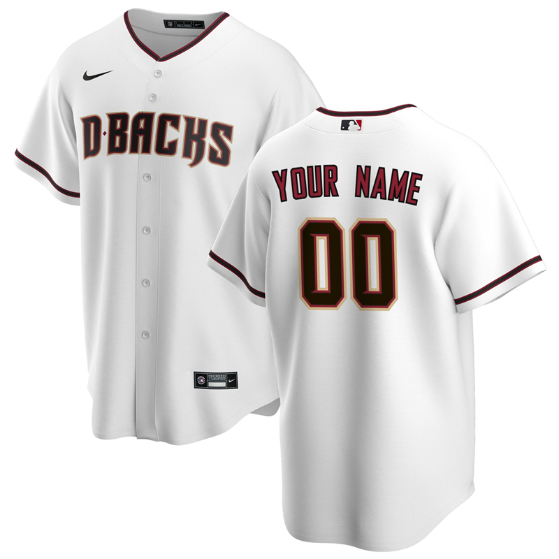 2020 MLB Men Arizona Diamondbacks Nike White Home 2020 Replica Custom Jersey 1